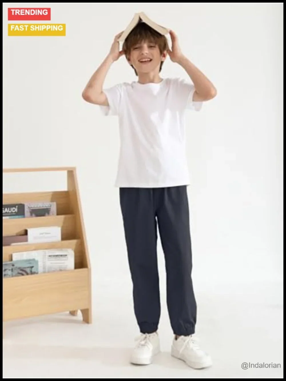 3-Pack Boys Pull-On Jogger Pants Cotton Stretch Chino Elastic Waist